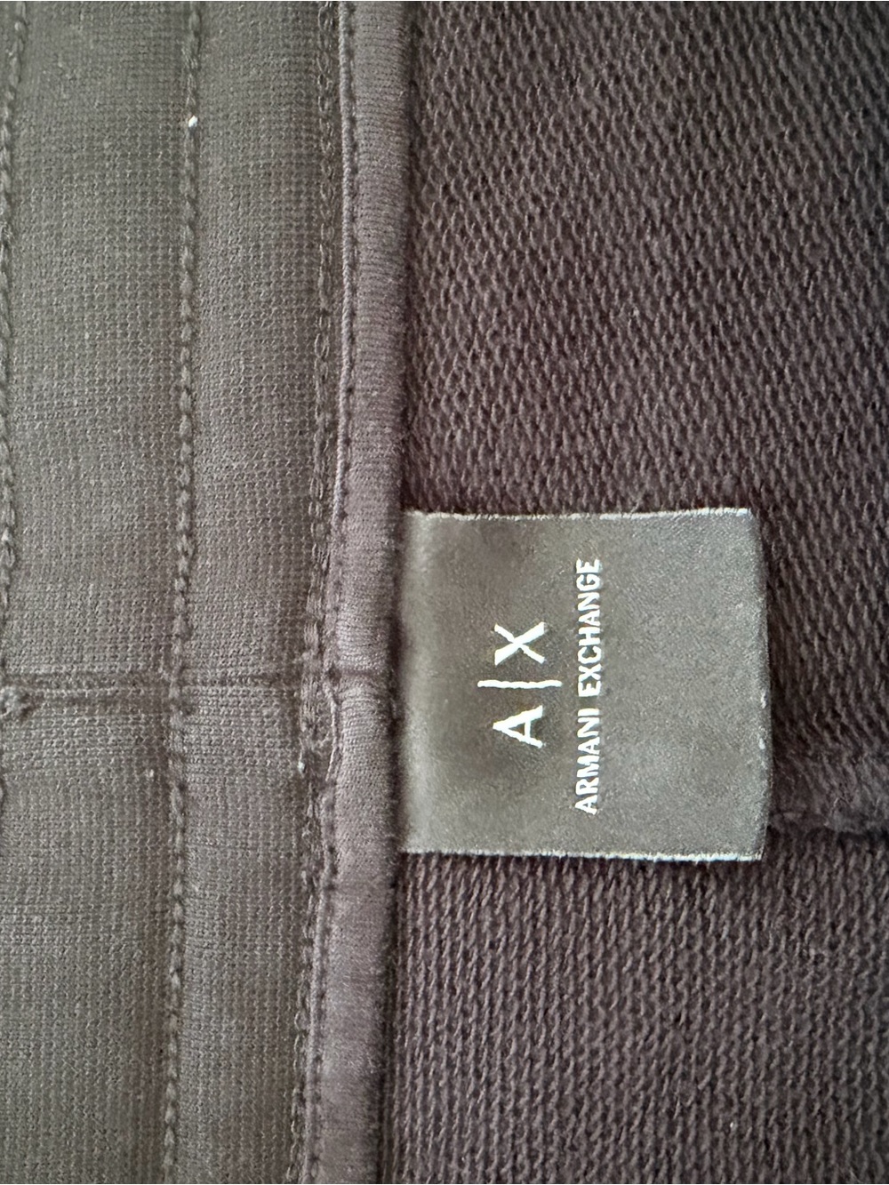 Armani Exchange black fleece sweat shorts size XL with holes and stains - Picture 3 of 5